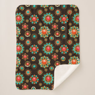 Couverture Sherpa Pattern de Ethnic Brooches Seamless