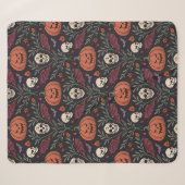 Couverture Sherpa Pattern d'Halloween (Devant (Horizontal))