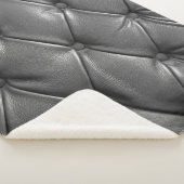 Couverture Sherpa pattern of black genuine leather texture using as  (3/4)