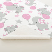 Couverture Sherpa Pattern of Elephants, Cute Elephants - Pink Gray (3/4)