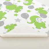 Couverture Sherpa Pattern of Green Elephants, Cute Elephants, stars (3/4)
