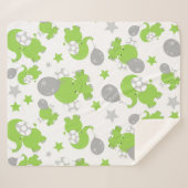 Couverture Sherpa Pattern of Green Elephants, Cute Elephants, stars (Devant (Horizontal))