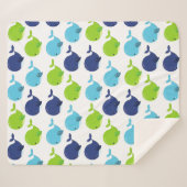 Couverture Sherpa Pattern of Whales, Cute Whales, Sea Animals (Devant (Horizontal))