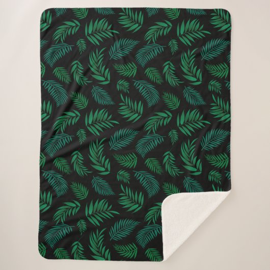 Couverture Sherpa Pattern Tropical Leaves (Devant)