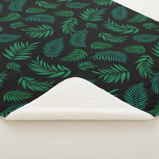 Couverture Sherpa Pattern Tropical Leaves (3/4)