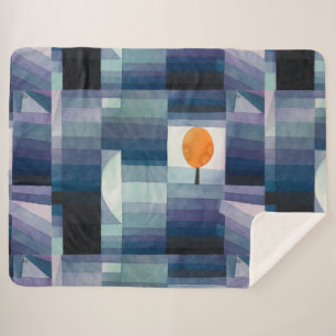 Couverture Sherpa Paul Klee Messager de l'automne Bleu Moderne Abstr