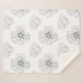 Couverture Sherpa Pavot noir et blanc (Devant (Horizontal))