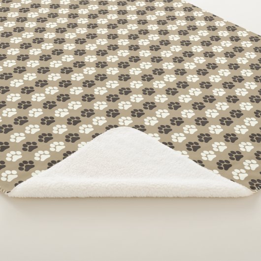 Couverture Sherpa Paw Print Pattern Earthy Sand (3/4)
