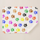 Couverture Sherpa Paws colorés (Devant (Horizontal))