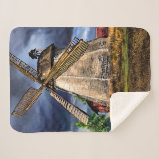 Couverture Sherpa Pays-Bas Windmill Sherpa Blanket (Devant (Horizontal))