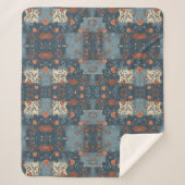 Couverture Sherpa Pays Blue Rust Rustique Ferme (Devant)