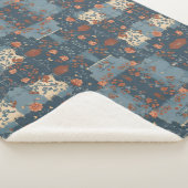 Couverture Sherpa Pays Blue Rust Rustique Ferme (3/4)