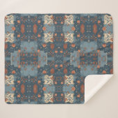 Couverture Sherpa Pays Blue Rust Rustique Ferme (Devant (Horizontal))