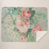 Couverture Sherpa Pays Français Vintage Choux Roses (Devant (Horizontal))