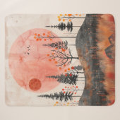 Couverture Sherpa Paysage Abstrait de Boho (13) (Devant (Horizontal))