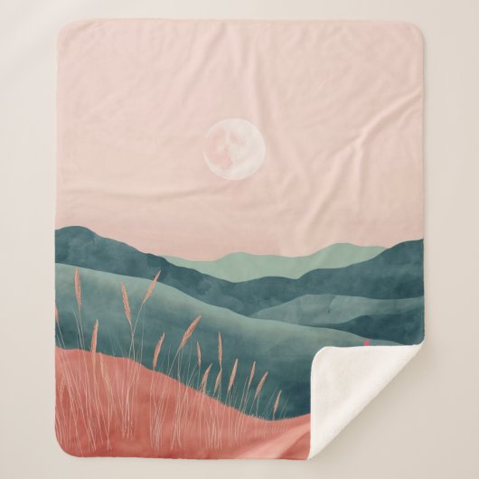 Couverture Sherpa Paysage Abstrait de Boho (7) (Devant)