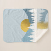 Couverture Sherpa Paysage Abstrait Soleil d'hiver d'or (Devant (Horizontal))