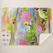Couverture Sherpa Paysage aquarelle (Devant (Horizontal))