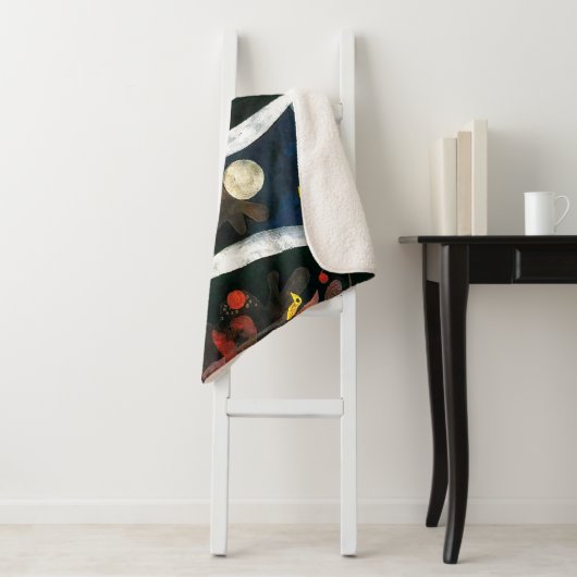 Couverture Sherpa Paysage aux oiseaux jaunes | Paul Klee | (En situation)