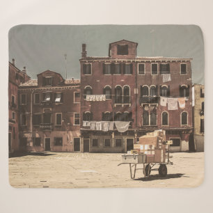 Couverture Sherpa Paysage de Venise de style vintage