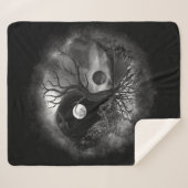 Couverture Sherpa Paysage de Yin Yang Tree noir et blanc (Devant (Horizontal))