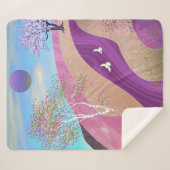 Couverture Sherpa Paysage des fleurs du printemps (Devant (Horizontal))