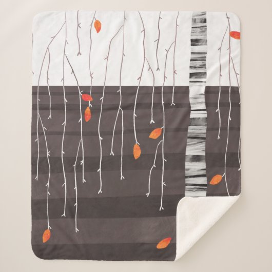 Couverture Sherpa Paysage d'hiver Art Arbre (Devant)