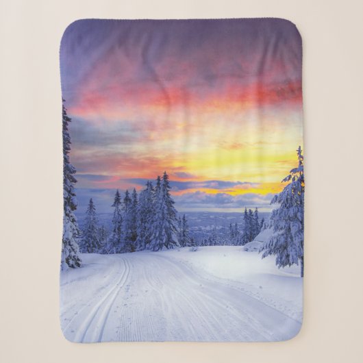 Couverture Sherpa Paysage hivernal (Devant)
