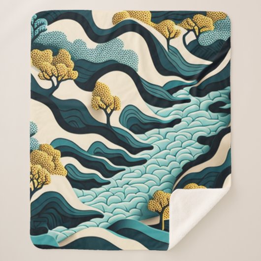 Couverture Sherpa Paysage moderne (Devant)