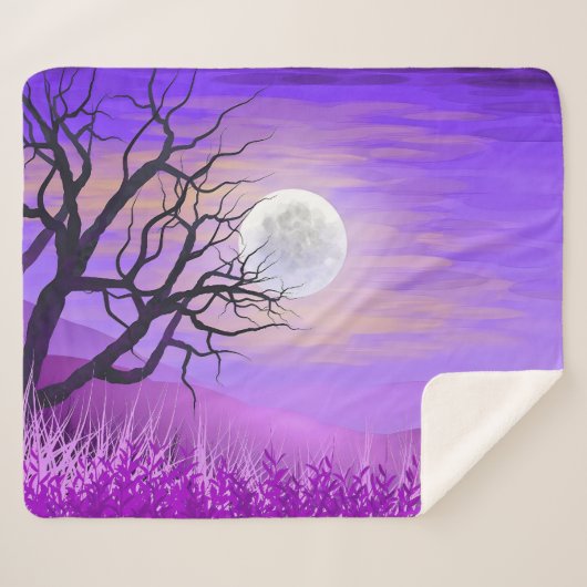 Couverture Sherpa Paysage naturel avec Arrière - plan pourpre (Devant (Horizontal))