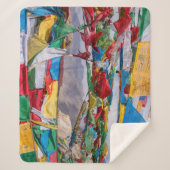Couverture Sherpa Paysage tibétain avec drapeaux de prière - Himalay (Devant)