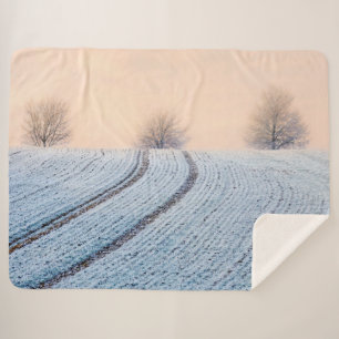 Couverture Sherpa Paysages hivernaux pittoresques avec Hoarfrost Pho