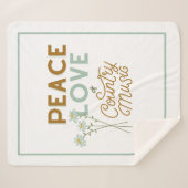 Couverture Sherpa Peace Love et Country Music (Devant (Horizontal))