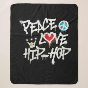 Couverture Sherpa Peace Love Hip hop Dancing