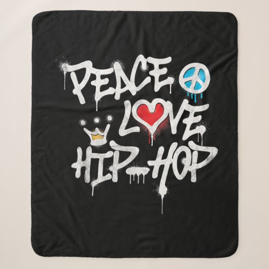 Couverture Sherpa Peace Love Hip hop Dancing (Devant)