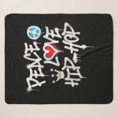Couverture Sherpa Peace Love Hip hop Dancing (Devant (Horizontal))