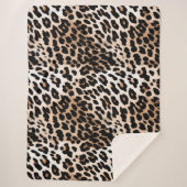 Couverture Sherpa Peach Black Cream Leopard (Devant)