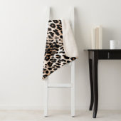 Couverture Sherpa Peach Black Cream Leopard (En situation)