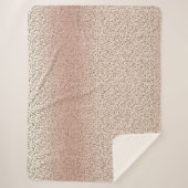 Couverture Sherpa Peach Blush Rose Parties scintillant or Leopard (Devant)