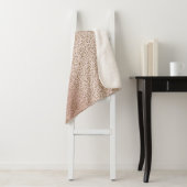 Couverture Sherpa Peach Blush Rose Parties scintillant or Leopard (En situation)