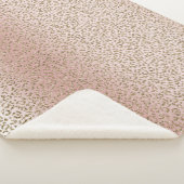 Couverture Sherpa Peach Blush Rose Parties scintillant or Leopard (3/4)