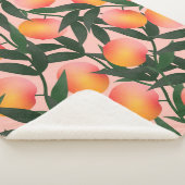 Couverture Sherpa Peach Fruit rose Arrière - plan Motif. (3/4)