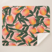 Couverture Sherpa Peach Fruit rose Arrière - plan Motif. (Devant (Horizontal))