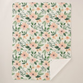 Couverture Sherpa Peach Mint Flowers   (Devant)