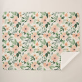 Couverture Sherpa Peach Mint Flowers   (Devant (Horizontal))