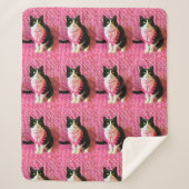 Couverture Sherpa Peaches Tuxedo Chat moyen Sherpa Blanket (Devant)