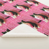 Couverture Sherpa Peaches Tuxedo Chat moyen Sherpa Blanket (3/4)