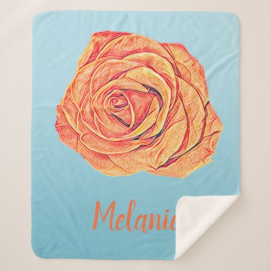 Couverture Sherpa Peachy Tangerine Rose (Devant)