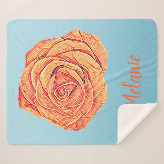 Couverture Sherpa Peachy Tangerine Rose (Devant (Horizontal))