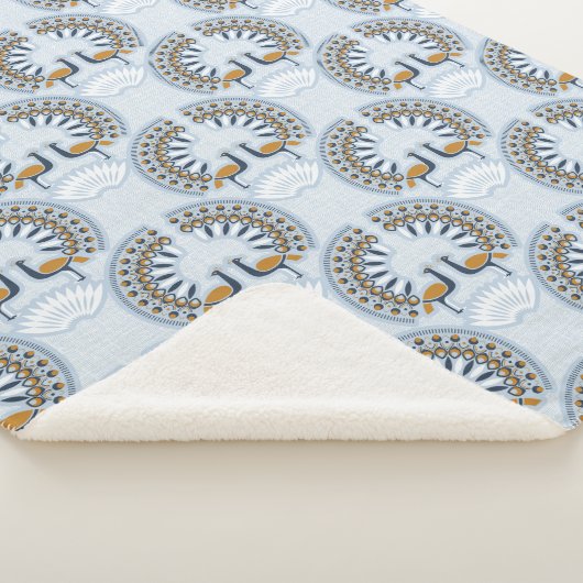 Couverture Sherpa Peacock Art déco rétro (3/4)